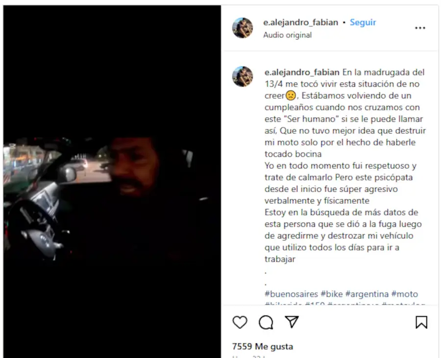 el-posteo-que-hizo-el-motociclista-luego-de-la-fuerte-pelea-foto-captura-instagramealejandrofabian-42FY6XC2G5C2XBLS2ERCVCL5NY