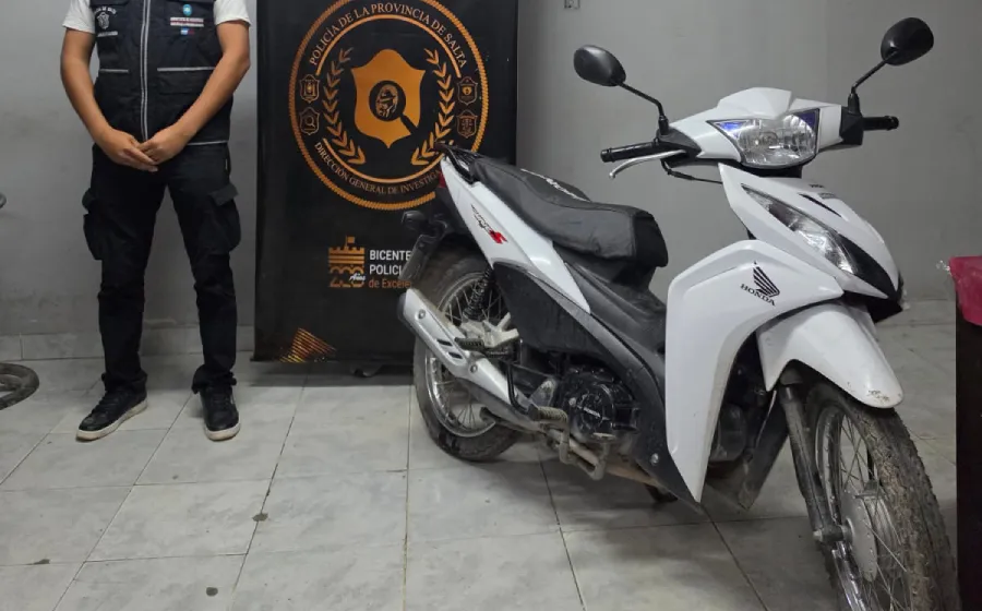 La Policía recuperó una motocicleta robada en Orán